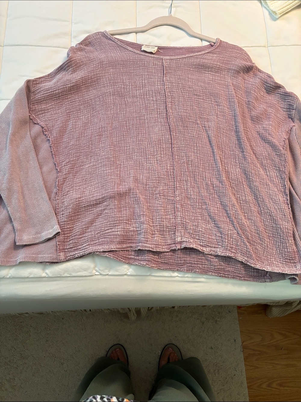 Peach Love California Dusty Lavender Long-Sleeve Top